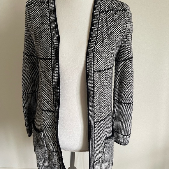 Chico's Black and White Textured Cardigan - Picture 1 of 4